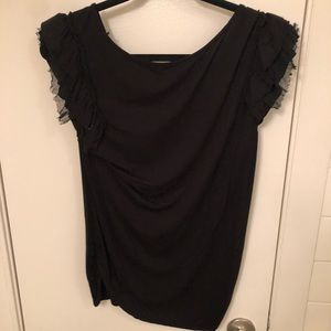 🤍 Max Studio - black shirt with ruffle sleeves